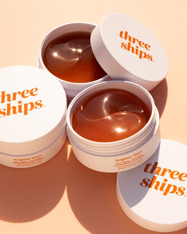 Brighter Days Red Algae + Avocado Biodegradable Eye Mask Three Ships Natural Vegan Cruelty-free Skincare