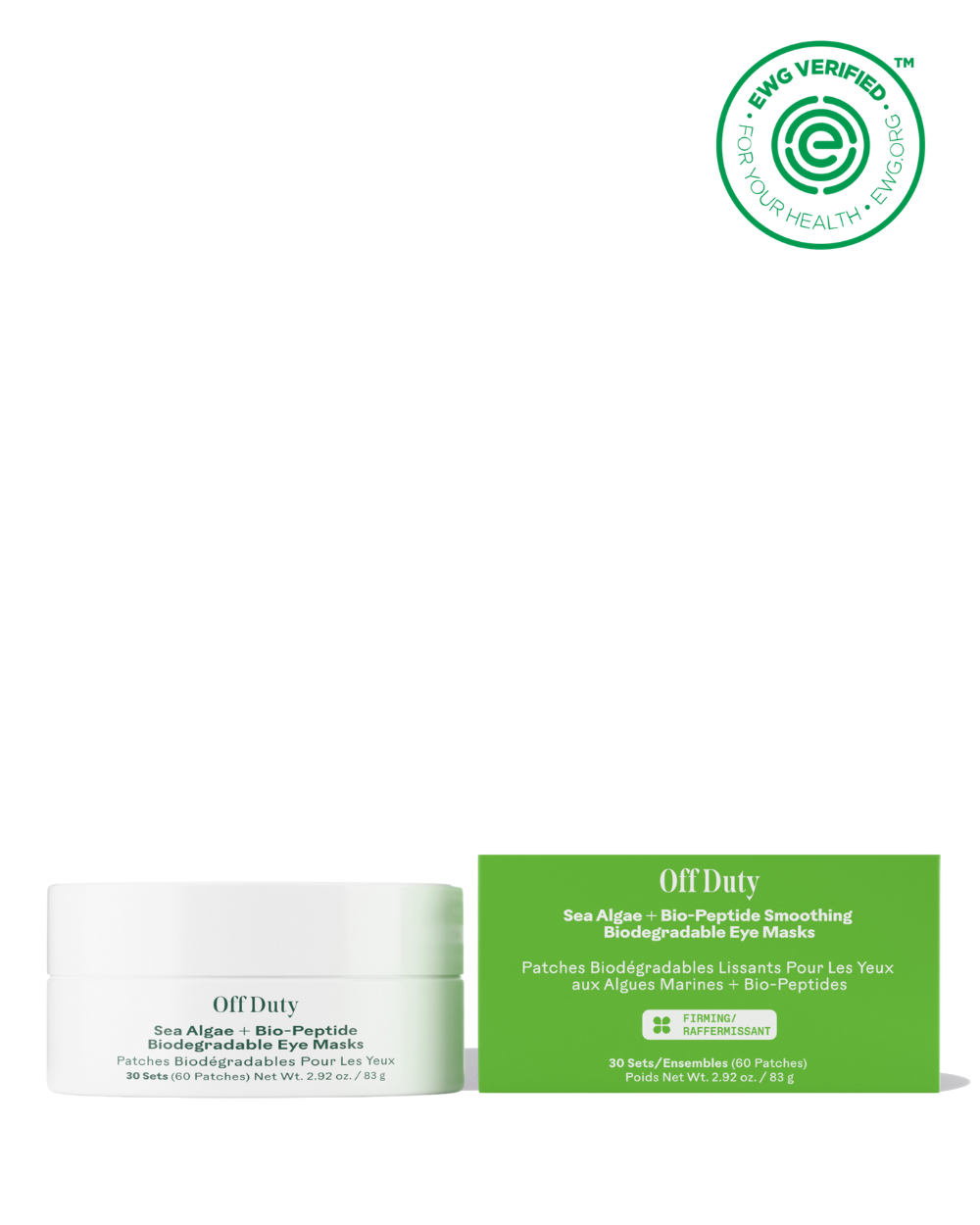 Off Duty™ Sea Algae + Bio‑Peptide Smoothing Biodegradable Eye Masks