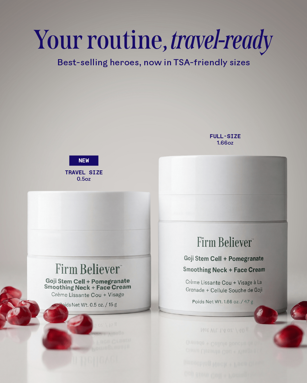 Firm Believer™ Pomegranate + Goji Stem Cell Exosome Neck + Face Cream Three Ships CREAMS Natural Vegan Cruelty - free Skincare