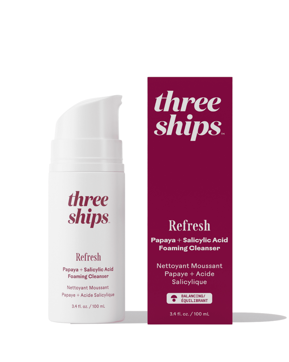 Refresh Papaya + Salicylic Acid Cleanser Three Ships CLEANSERS Natural Vegan Cruelty - free Skincare