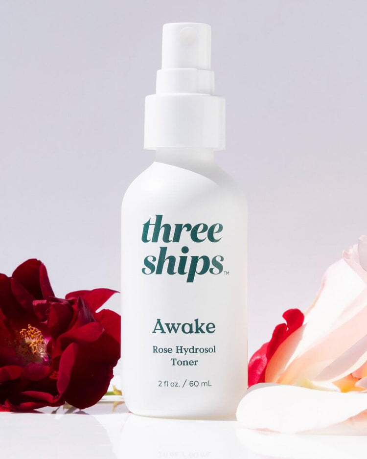 Awake Rose Hydrosol Toner Three Ships TONING MISTS Natural Vegan Cruelty-free Skincare