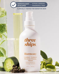 Harmony Cucumber + Kombucha Microbiome Balancing Cleanser Three Ships CLEANSERS Natural Vegan Cruelty-free Skincare