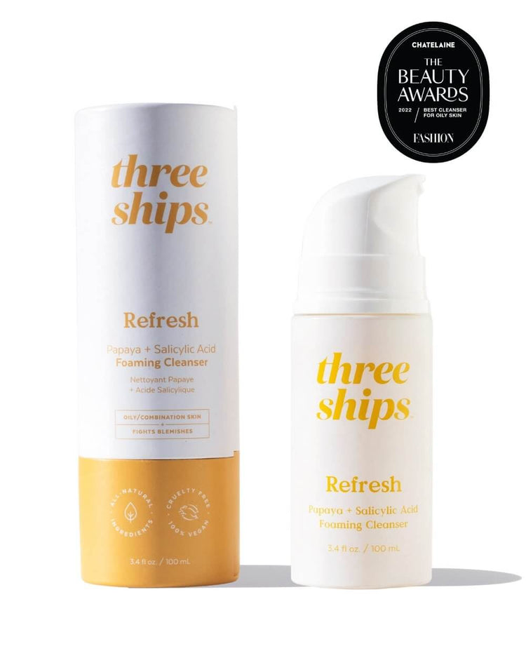 Refresh Papaya + Salicylic Acid Cleanser Three Ships CLEANSERS Natural Vegan Cruelty-free Skincare