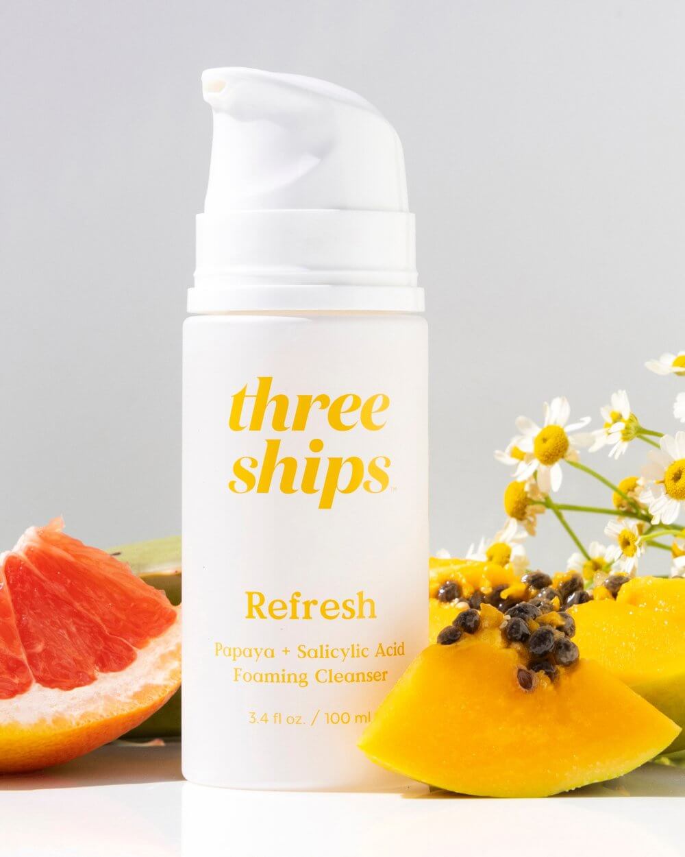 Refresh Papaya + Salicylic Acid Cleanser Three Ships CLEANSERS Natural Vegan Cruelty-free Skincare