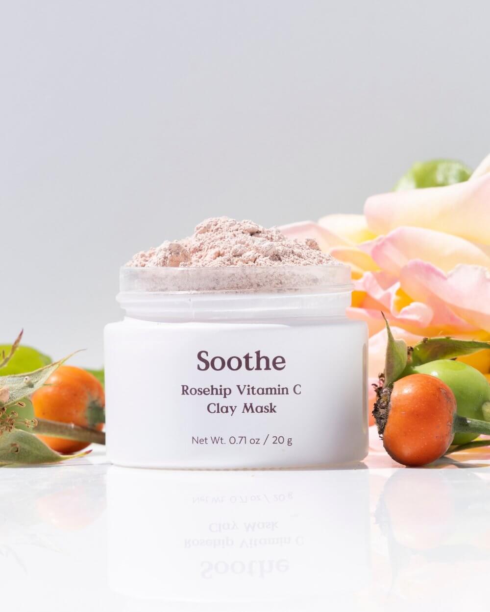 Soothe Rosehip Vitamin C Clay Mask Three Ships MASKS Natural Vegan Cruelty-free Skincare
