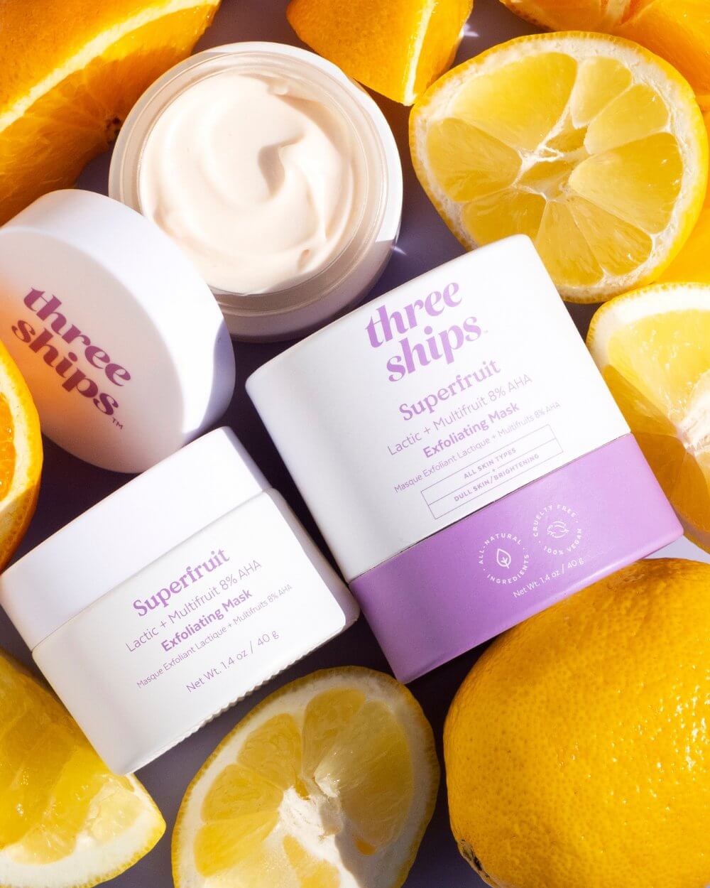 Superfruit Lactic + Multifruit 8% AHA Exfoliating Mask Three Ships MASKS Natural Vegan Cruelty-free Skincare