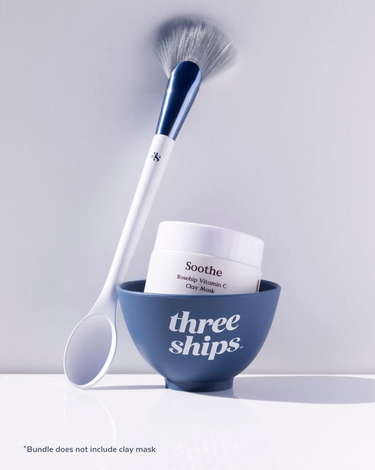 Three Ships Silicone Mask Bowl + Brush Three Ships Merch Natural Vegan Cruelty-free Skincare